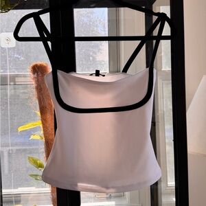 Dynamite White Top with Black Trim